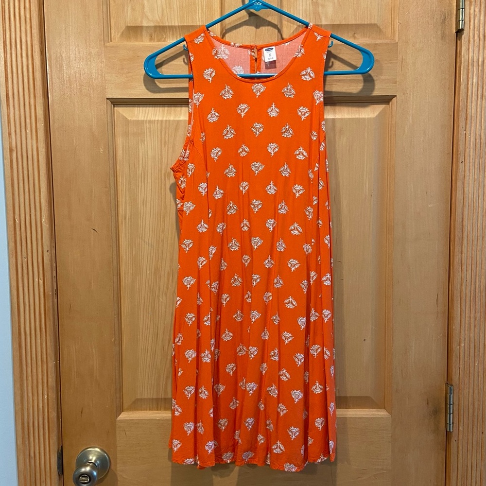 Old Navy Orange Floral Shift Dress - Size XS